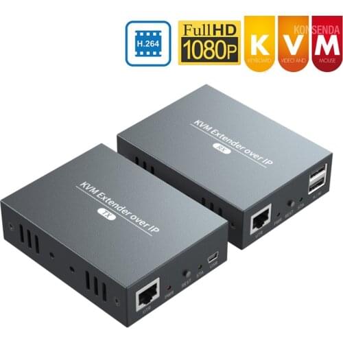 HDMI KVM Extender Over IP Support USB keyboard and Mouse for remote control Network KVM Extender USB HDMI 50M Over CAT5 CAT6