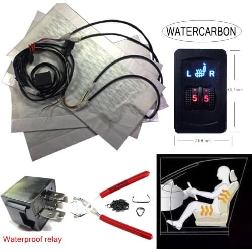 WATERCARBON Premium Heated Seat Kits for Two Seats -5 Dial Setting Kit for Two Seats 100 Hog Ring Pliers