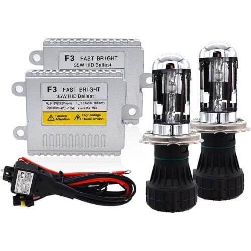 35W F3 Fast Bright HID Ballast H4-3 HID Xenon Kit 4300K H4 Hi/Lo HID Xenon Bulb 6000K Car headlight Cnlight H4 BiXenon HID Kit