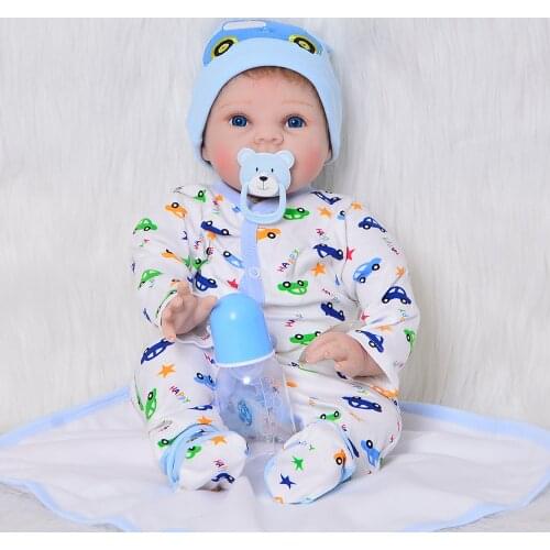 KEIUMI 22 Inch Reborn Dolls Babies Soft Silicone Baby 55 cm Newborn Doll Cloth Body Boy Boneca Reborns Childrens Day Gifts