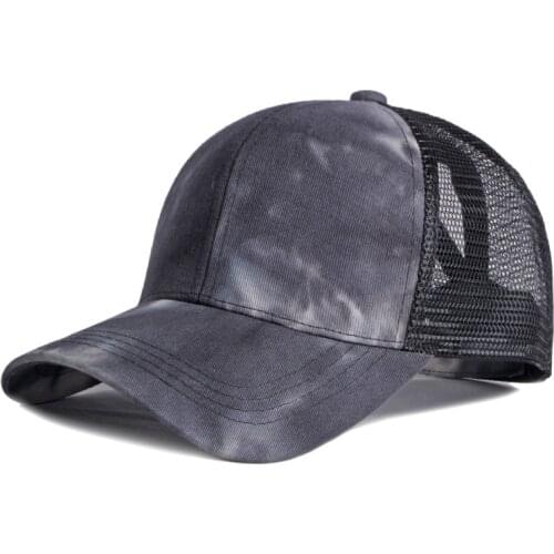 Fashion Tie Dye Ponytail Baseball Caps For Women Summer Mesh Hats Streetwear Snapback Hip Hop Hat Outdoor Sun Shade Trucker Cap