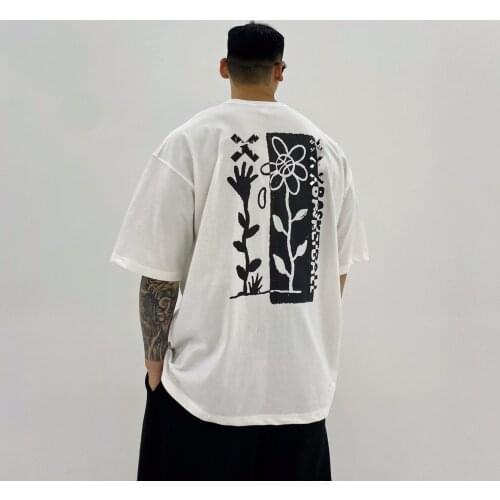 2021 Korean style t-shirt for men harajuku Loose Short Sleeve Tops Casual Oversize cotton Tees Male Streetwear gym clothing men
