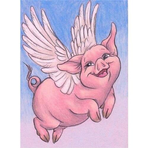 Animal Pig DIY Embroidery 11CT Cross Stitch Kits Craft Needlework Set Cotton Thread Printed Canvas Home Decoration On Room