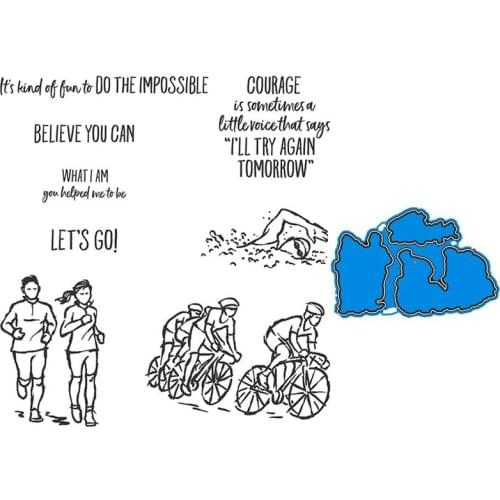 Metal Cutting Dies and Stamps Stencils Sports Run For Scrapbooking Stencil Album Paper DIY Gift Card Decoration Embossing