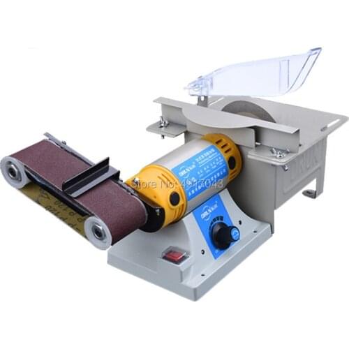 220V DIY Desktop multifunction belt sander Jade table saw mill woodworking polishing cutting machine