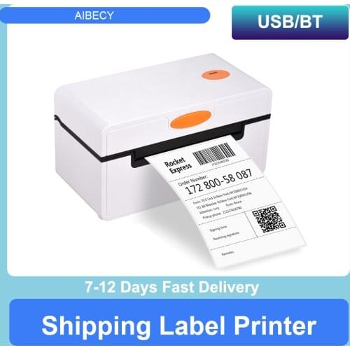 Desktop Thermal Label Printer for 4x6 Shipping Package All in One Label Maker 180mm/s Thermal Sticker Printer Max.110mm Paper