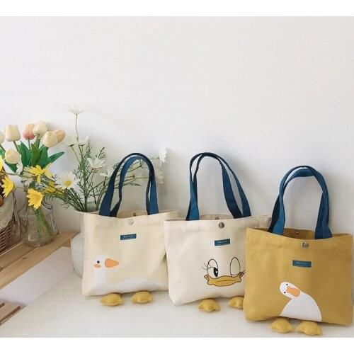 New Cute Fashion Cartoon Soft Cute Single Shoulder Bag Simple Versatile Canvas Hand Bag