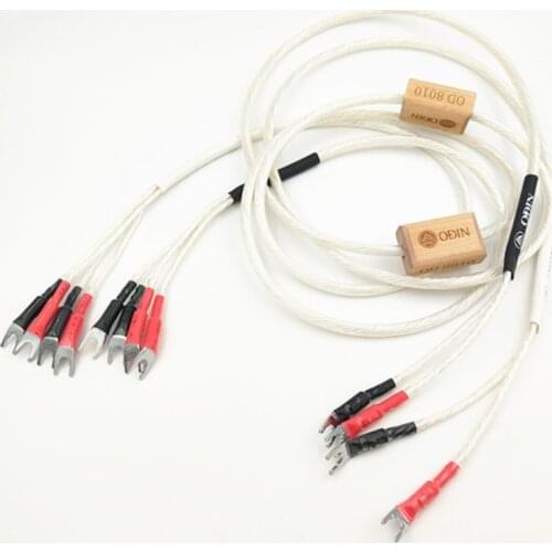 Odin Silver Plated Speaker Cable Home Audio Loudspeaker Cable Hifi Speaker Cable With Spade Plug