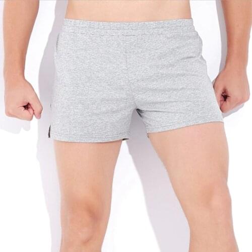 Heaverwood Couples Casual Shorts Mens Workout Jogging Home Sport Shorts Cotton Soft High Flexibility Men Gray Sleep Knickers