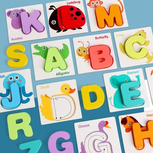 Baby Early Education Puzzle Jigsaw Puzzle Childrens Cognitive Teaching Aids Children Recognize Digital Letters Matching Puzzle
