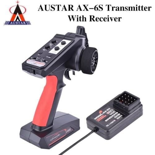 AUSTAR Radio Remote Control Transmitter with Receiver for RC Car AX6S 2.4G 4CH