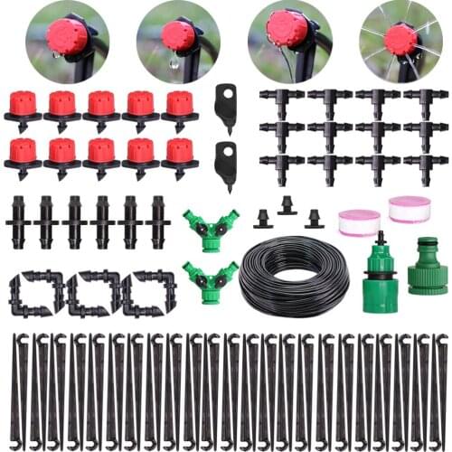 5M-50M DIY Micro Drip Irrigation System 8 Hole Adjustable Flow Dripper Atomizer Plants Watering Tool Garden 1/4'' Hose Spray Kit
