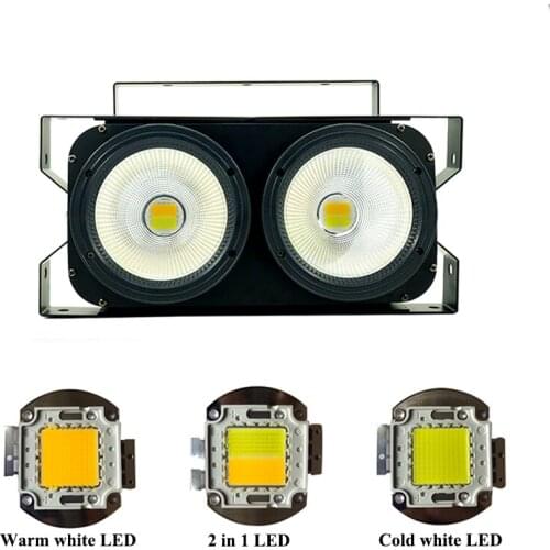 200W Led audience blinder light 2x100W warm white cool white Led COB Par Stage Strobe wash effects lighting DMX DJ Disco lights