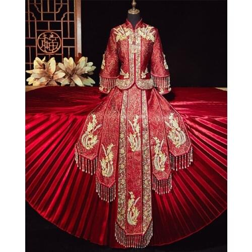 Traditional Style Cheongsam Classic Embroidery Classic Oriental Wedding Dress Clothes Cheongsam China Qipao китайская одежда