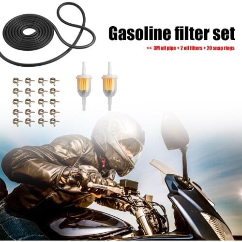 Universal Motorcycle Fuel Line Set 3m Fuel Line 2pcs Inline Fuel Filters + 10pcs Hose Clamps for ATV Pit Dirt Bike Quad Scooter