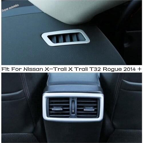 Lapetus Matte / Carbon Fiber Look Interior Fit For Nissan X-Trail X Trail T32 Rogue 2014 - 2020 Air AC Outlet Vent Cover Trim