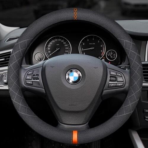 Suede steering wheel cover is suitable for BMW New 3 / 5 1 series gt E48/F48 F83/F25 E90 x4 x5 x6 120i car leather handle cover