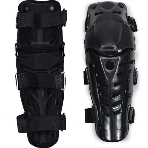 1 Pair Black Knee Shin Pads Protector Guard for Motorcycle Motocross Bike Biker (Black)