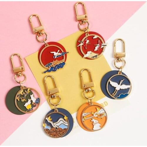 1pc The Chinese palace national Bunny Crane Beautiful key chain pendant