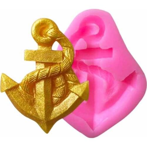 1PCS Sailboat Anchor Silicone Molds Wedding Cupcake Topper Cake Decorating Tools Soap Resin Clay Candy Chocolate Gumpaste Moulds