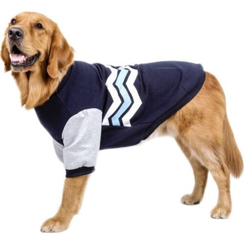 100% Cotton Leisure Dog Coat Blue Clothes For Dogs Velvet Dog Jacket Autumn Winter Dog Clothes For Big Dogs Dropshipping