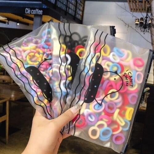 100 Pcs/Bag Children Cute Candy Cartoon Solid Elastic Hair Bands Girls Lovely Srunchies Rubber Bands Kid Hair Accessories