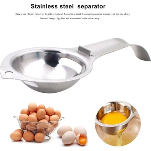 2pcs Egg Separator Household Stainless Steel Egg Yolk White Filter Cake Baking Egg Sieve Divider For Kitchen Cooking Gadgets