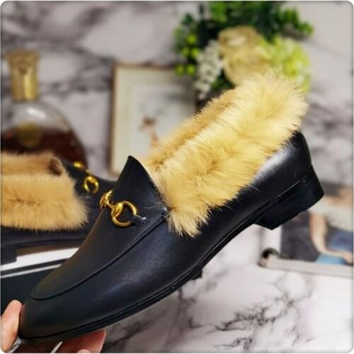2021 Flat Casual Rabbit Plush Lined Warm Couple Casual Single Shoes Trendy Shoes Street Shooting Net Red Same Men And WomenShoes