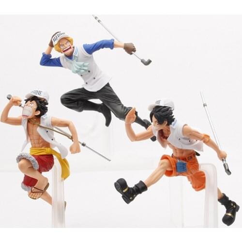 3Pcs/lot Figure Toys Monkey D Luffy Portgas Ace Sabo Running Brother Collectible Figure Model Dolls Gifts
