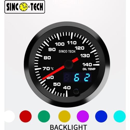 52MM 7-Colors Universal Car Truck LED Digital Oil Temp Gauge Meter Kit Racing