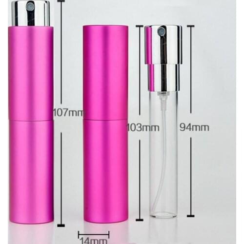 8 ML Mini Portable Aluminum Refillable Perfume Bottle With Spray, Empty Cosmetic Packaging Container lin3271