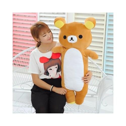 90cm San-x Rilakkuma bear plush toy long bear doll throw pillow gift w5182