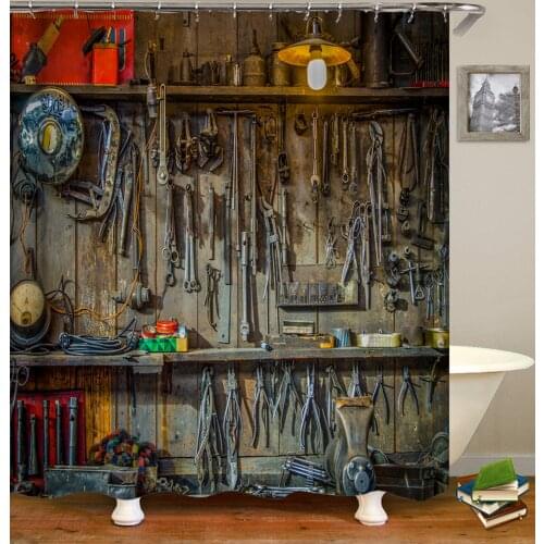 American Old tool parts Shower Curtains Bathroom Curtain Cool Bath Curtain High Quality Waterproof Shower Curtain