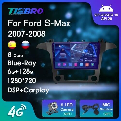 2DIN Android10.0 Car Radio For Ford S-Max 2007 2008 Auto Radio GPS Navigation Car Stereo Player Bluetooth Player NO 2DIN DVD IGO