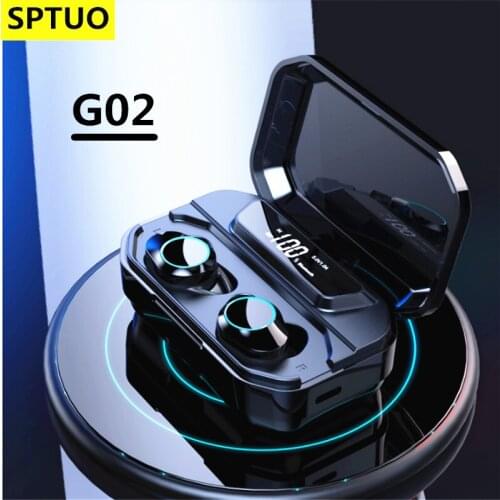 G02 V5.0 Bluetooth Stereo Earphone Wireless IPX7 Waterproof Touch Earbuds Headset 3300mAh Battery LED Display Type-c Charge Case