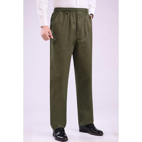 Fashion 2020 Summer Casual thin elastic waist elderly fat Cotton loose high waist Old men Zipper pocket pants plus size 8XL