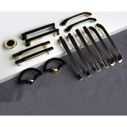 Black Handles for Furniture Kitchen Handles Cabinet Knobs and Handles Drawer Knobs Cupboard Pulls Door Handle Gold Chrome