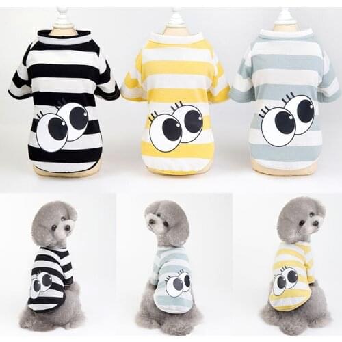 Cartoon Stripe Big Eye printing And Breathable Vest for Dog Sports Clothes Vest Puppy Cats Coat Clothing For Dog T-Shirt Pet