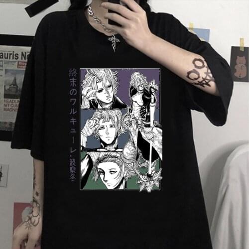 Record of Ragnarok Print T-Shirt Harajuku Hot Manga Poseidon T-shirt Short Sleeve Fashion Street Style Men T-shirt