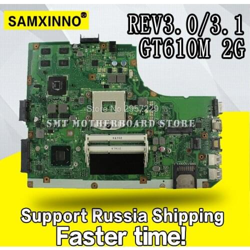 K55VD Motherboard REV3.0/3.1 GT610M 2GB RAM For Asus A55V R500V laptop Motherboard K55VD Mainboard K55VD Motherboard test OK