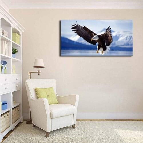 Canvas Wall Art American Eagle Flying Large Canvas Art Long Modern Artwork For Home Decor , Ready to Hang Drop shipping
