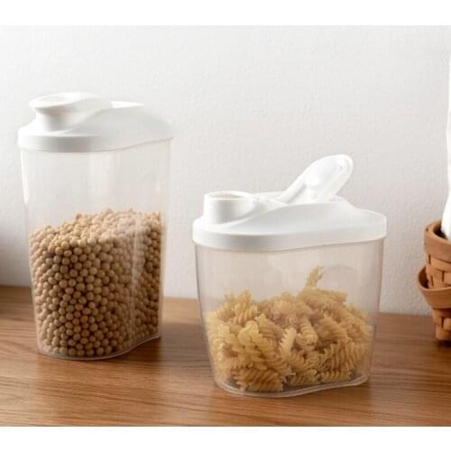 1/1.5L Plastic Cereal Dispenser Storage Box Kitchen Food Grain Rice Container Food Sealed Jar Cans For Kitchen Grain