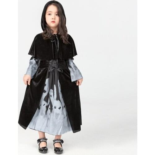 Halloween Zombie Vampire Costume for Girls Carnival Fancy Party Kids Children Witch Cosplay Uniform