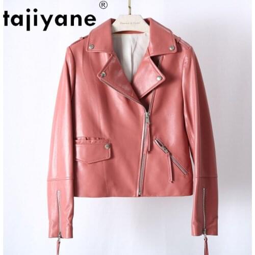 Jacket Leather Womens 100% Sheepskin Coat Female Korean Biker Jackets for Women Spring 2021 Jaqueta Feminina Pph4793