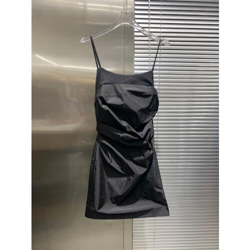 Fashion women 2021 new sleeveless pleated nylon suspender skirt 0329