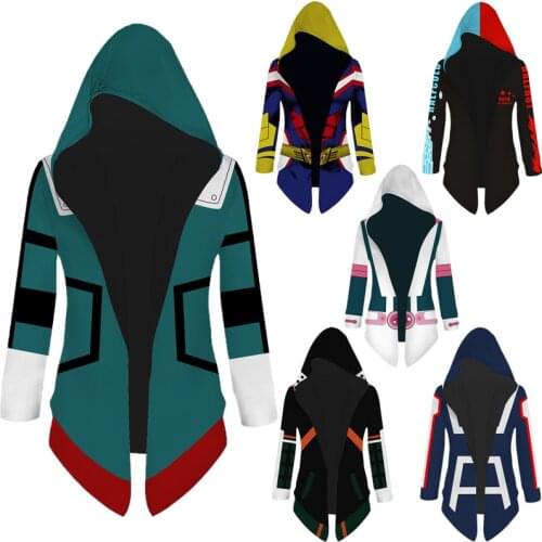 My Hero Academia Midoriya Izuku Deku All Might OCHACO URARAKA Cosplay Jacket Trench Robe Cloak Costume Unisex Hooded Cape Coat