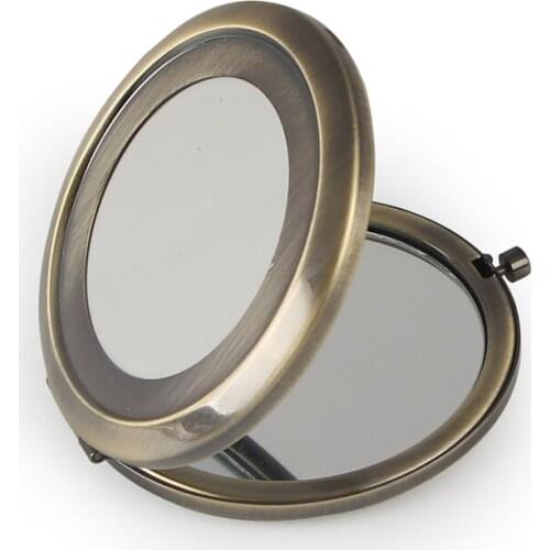 New pocket mirror Bronze blank compact mirrors Great for DIY cosmetic makeup mirror