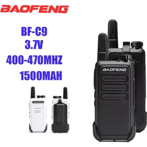 Hot 2Pcs Baofeng BF-C9 Mini Walkie Talkie Portable USB Charging Rechargeable Handheld 2 Way Radio Hunting Ham Radio Dropship