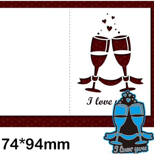 Cutting Dies Two Red wine Bottles New for Decoration Scrapbooking Stencil Paper Craft Album Template 74*94mm