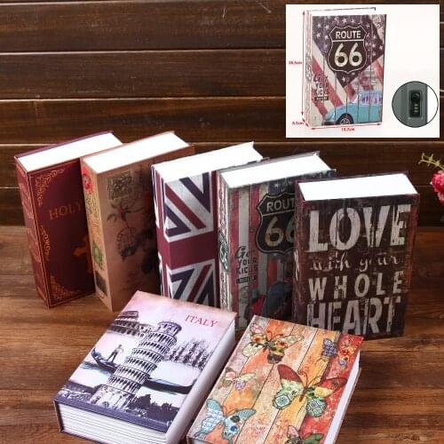 Size L 10/Color Combination Lock Hidden Box Security Lock Key Lock Strongbox Steel Simulation Book New Fashion 265*200*65 mm